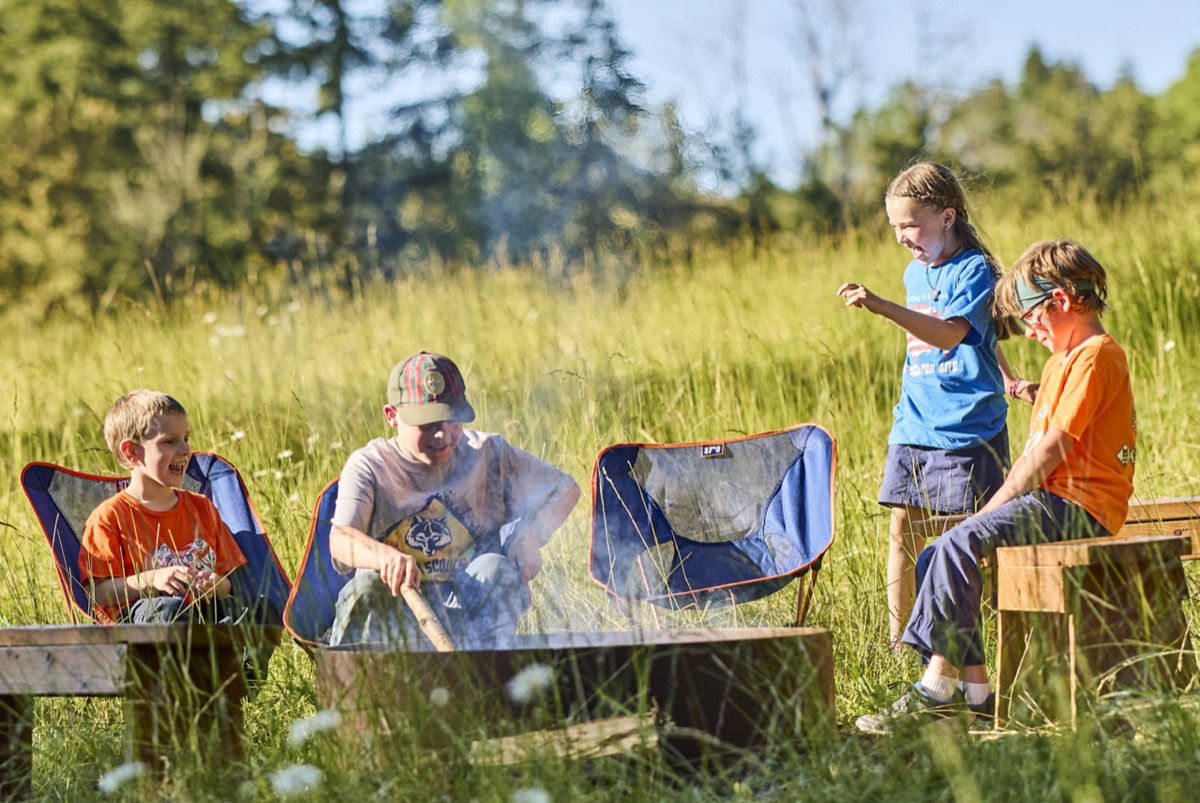 Cooking together at a campout